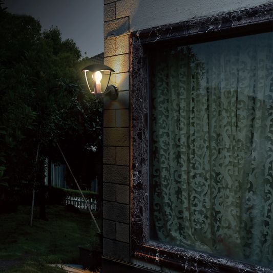 Klassieke zwarte wandlamp voor buiten met E27 Milight slimme verlichting led lamp