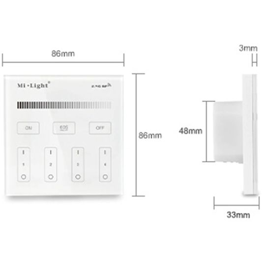 Milight 4-zone een kleur afstandsbediening paneel touch stroom