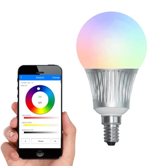 Milight RGBW Led lamp set met Wifi module 5 watt E14 fitting