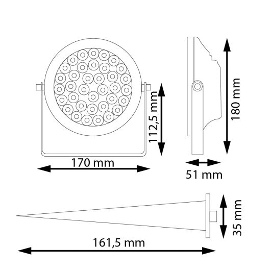 Milight WIFI Led tuinspot RGBWW - 15 Watt