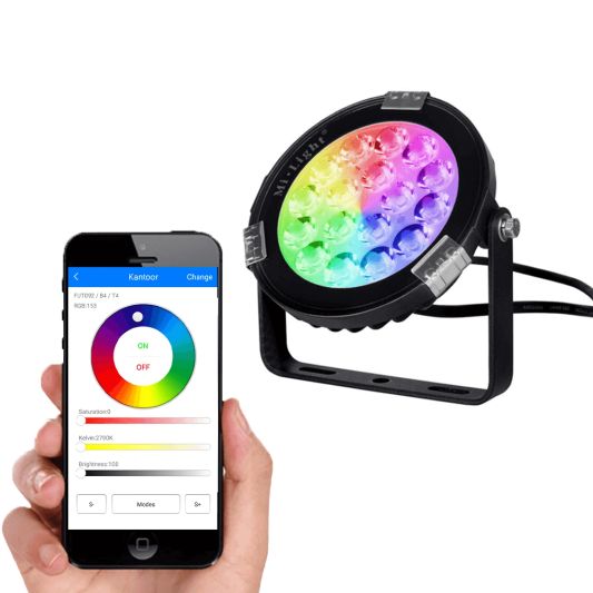 Milight Wifi led tuinspot set RGBWW mét Wifi module 9 watt