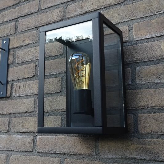 Moderne zwarte wandlamp voor buiten met E27 Milight slimme verlichting led lamp