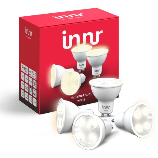 Voordeelset van 4 Slimme Innr LED spots met GU10 fitting - Warm Wit 2700K