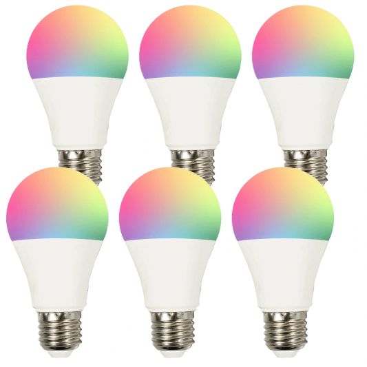 Zigbee LED lamp RGBWW 6W E27 fitting - 6 Watt - Voordeelset van 6